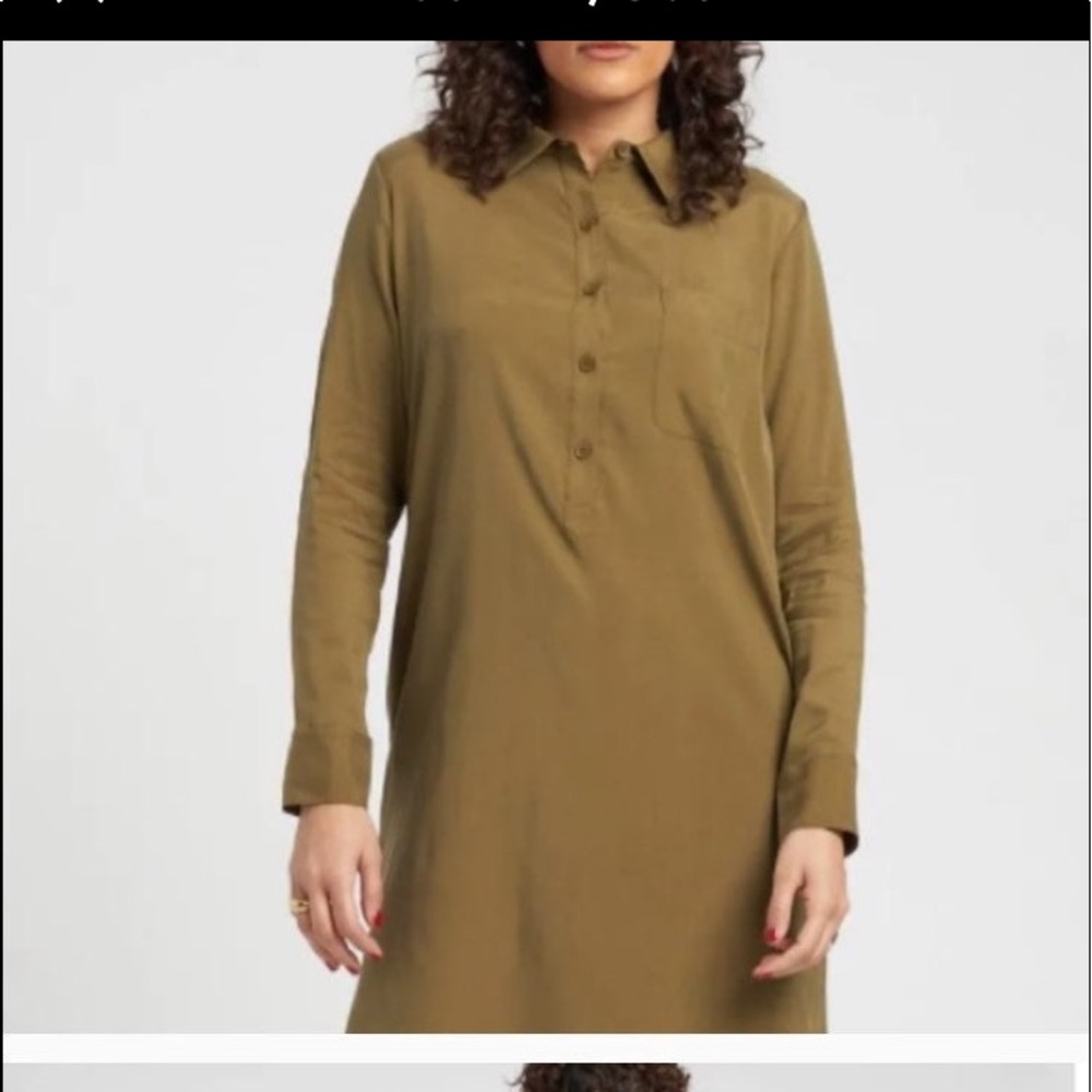Universal Standard Cupro olive green dress
